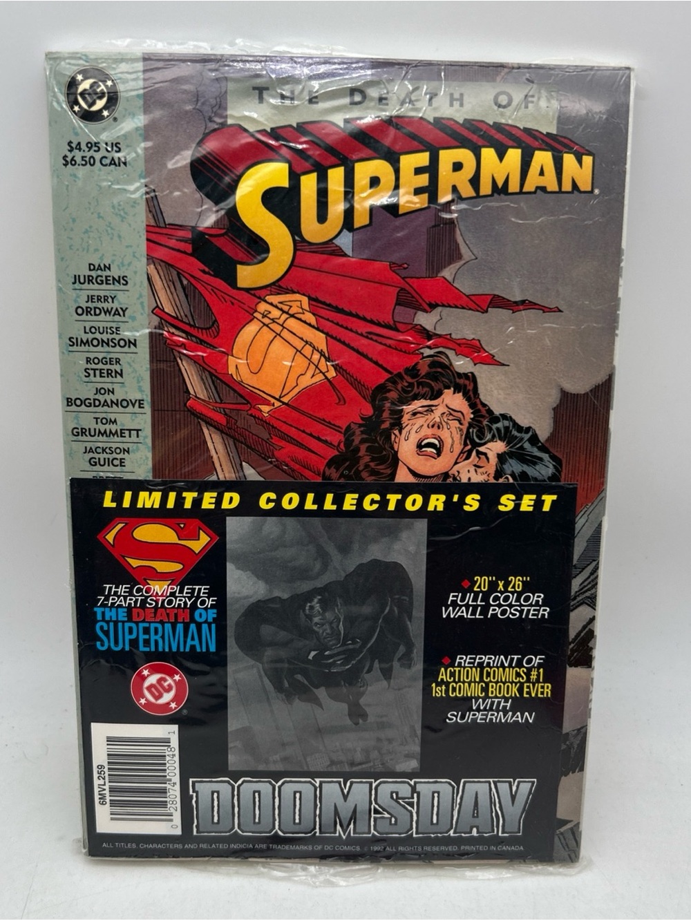 1992 The Death of Superman DC comics Limited Collector's Set Doomsday w/ Poster